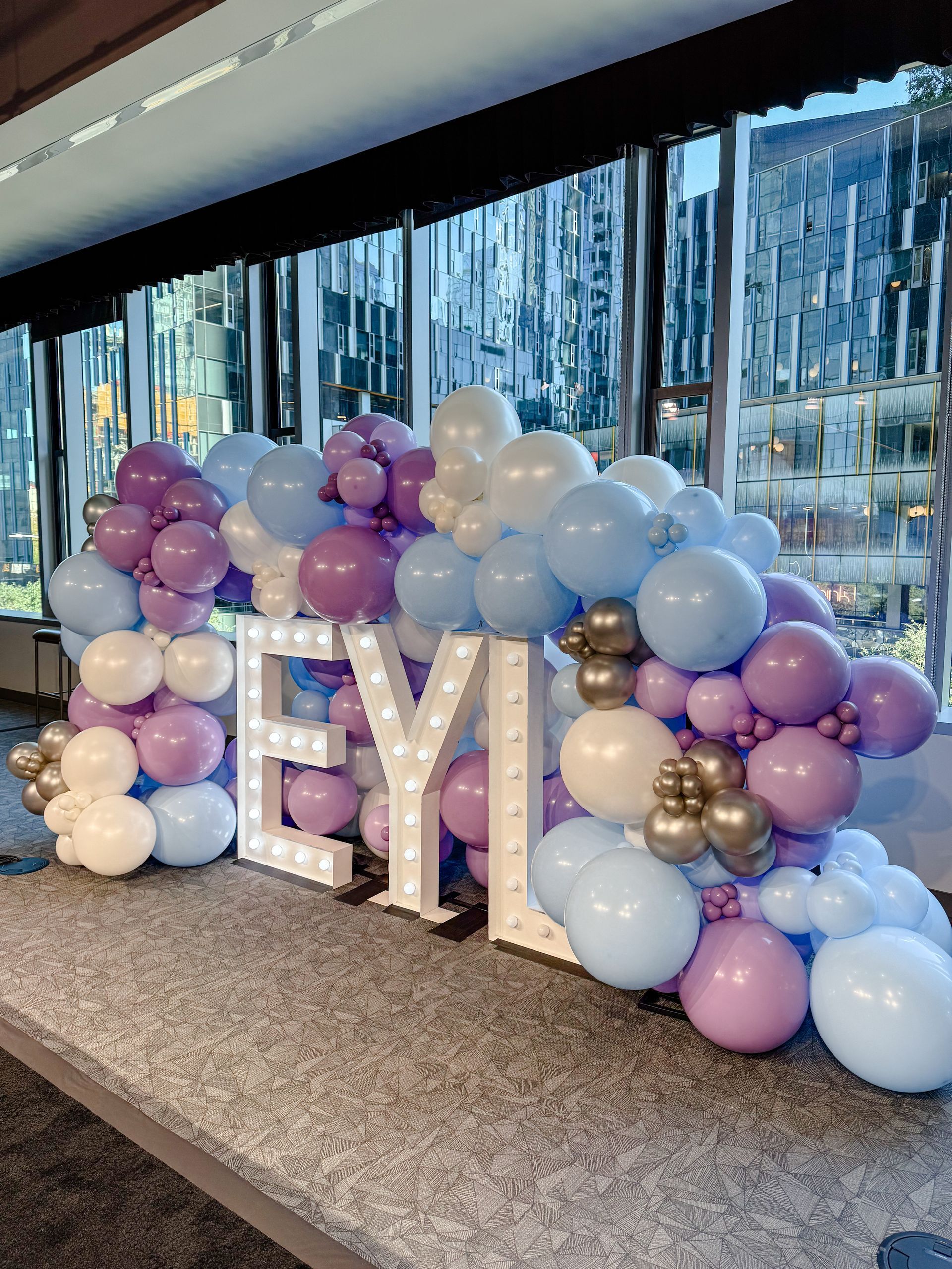 Decorated letters spelling