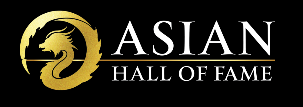 The asian hall of fame logo has a dragon in a circle.