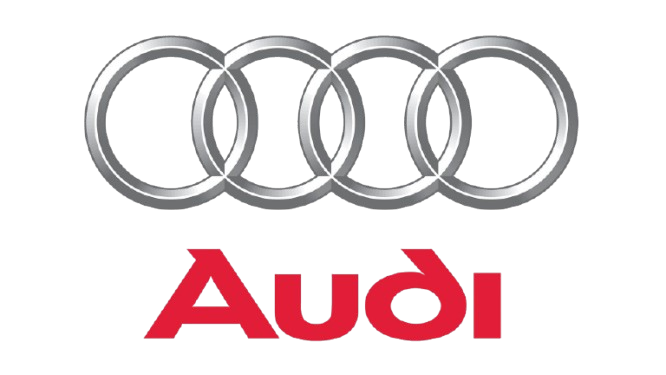 The audi logo is shown on a white background.