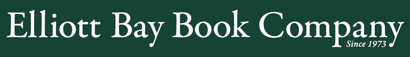 The logo for elliott bay book company is green and white