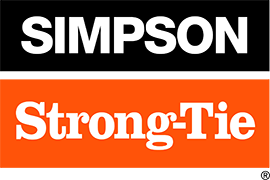 The logo for simpson strong tie is orange and black