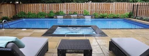 Swimming Pool with Table and Chairs — Shippensburg, PA — Cumberland Valley Pools LLC