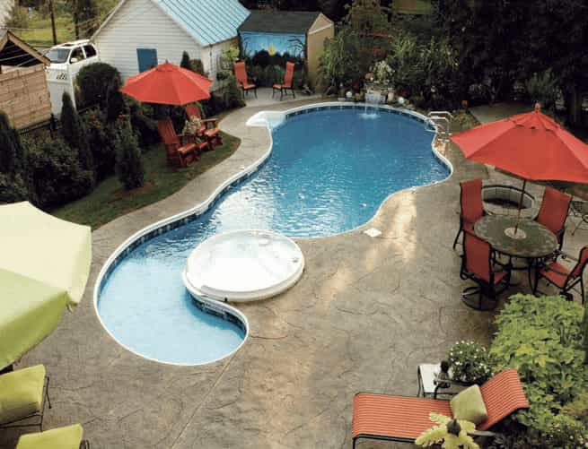 Swimming Pool with Red Hut — Shippensburg, PA — Cumberland Valley Pools LLC
