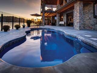 Beautiful Sunset View of The Swimming Pool — Shippensburg, PA — Cumberland Valley Pools LLC