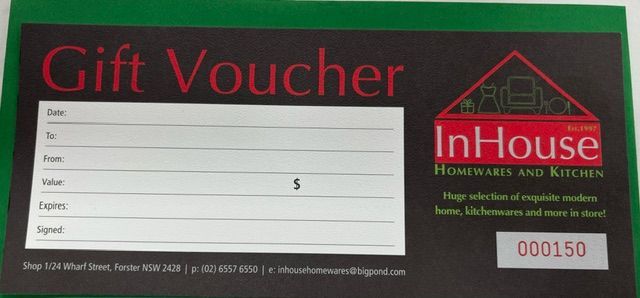 Gift Voucher for InHouse Homewares and Kitchen