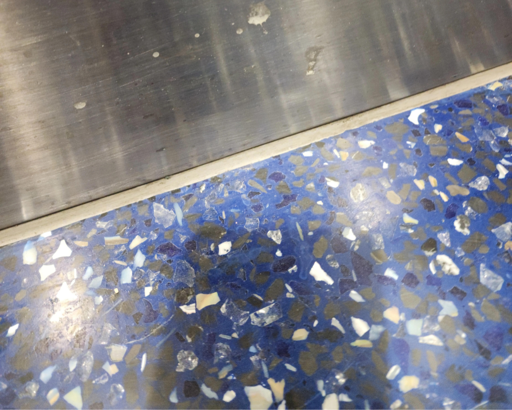 Blue and Silver Floor Tiles