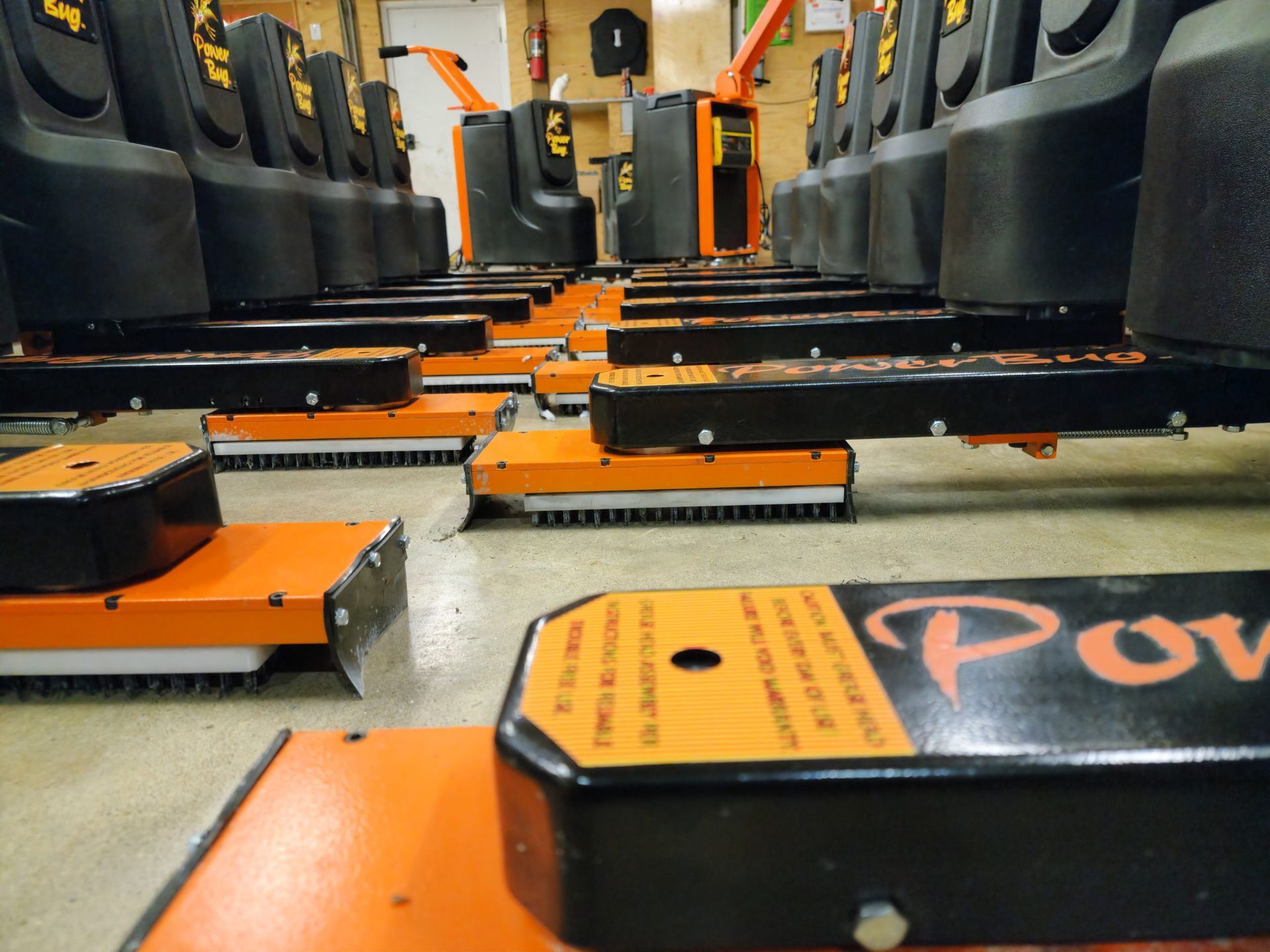 A row of chairs with the word power on them