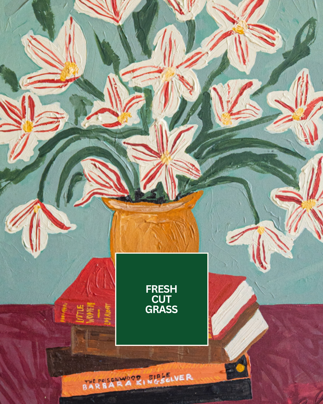 Elsie Larson florals with books