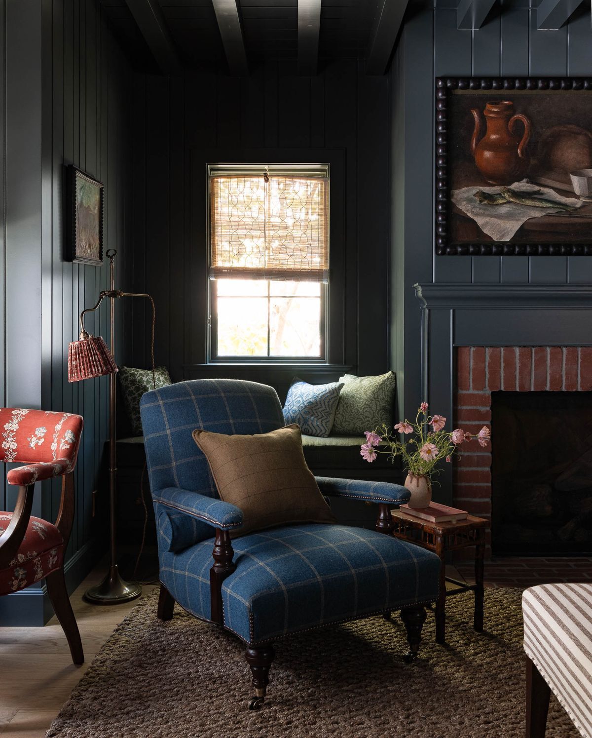 deep colored living room