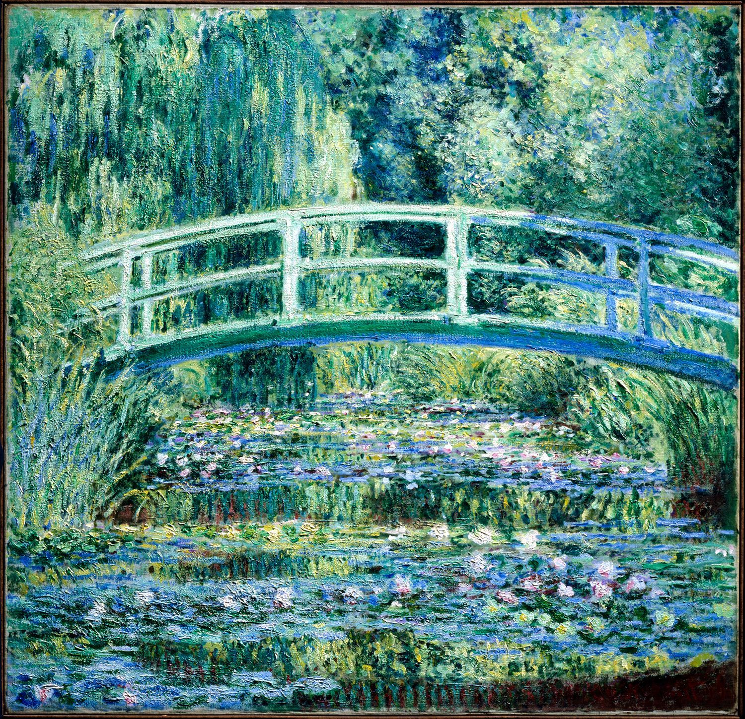 Claude Monet Waterlilies and Japanese Bridge, c. 1899  Oil on canvas, 35-5/8 by 35-5/16 inches.  Princeton University Art Museum