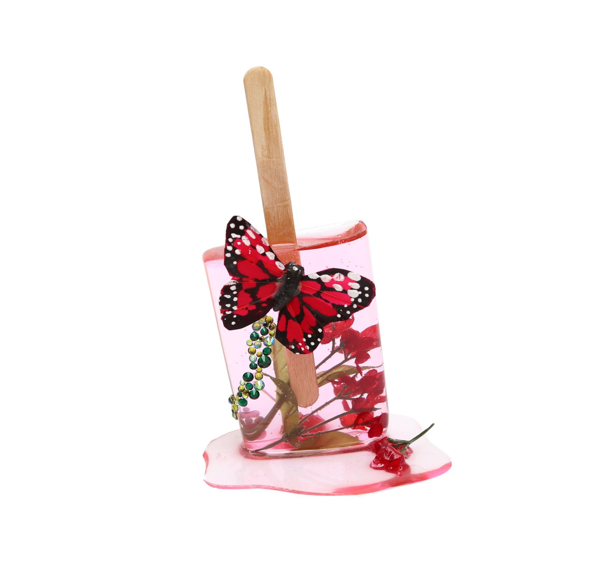 Betsy Enzensberger, Floral Popsicle #3, 2020, (3/20), Resin, wood and imitation floral, 6.50 x 3.50 in, $350