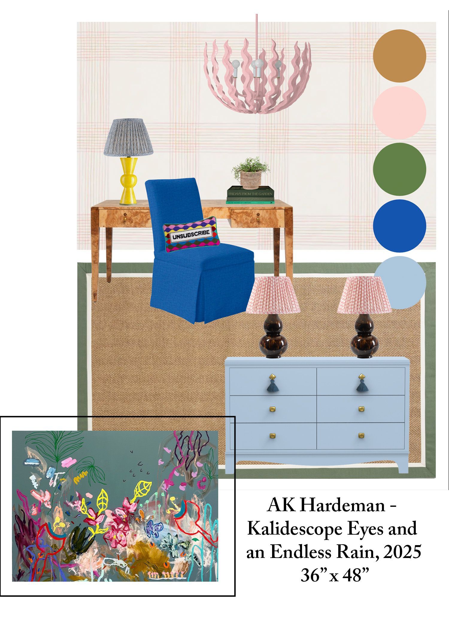 Interior Design scheme of an office with AK Hardeman piece