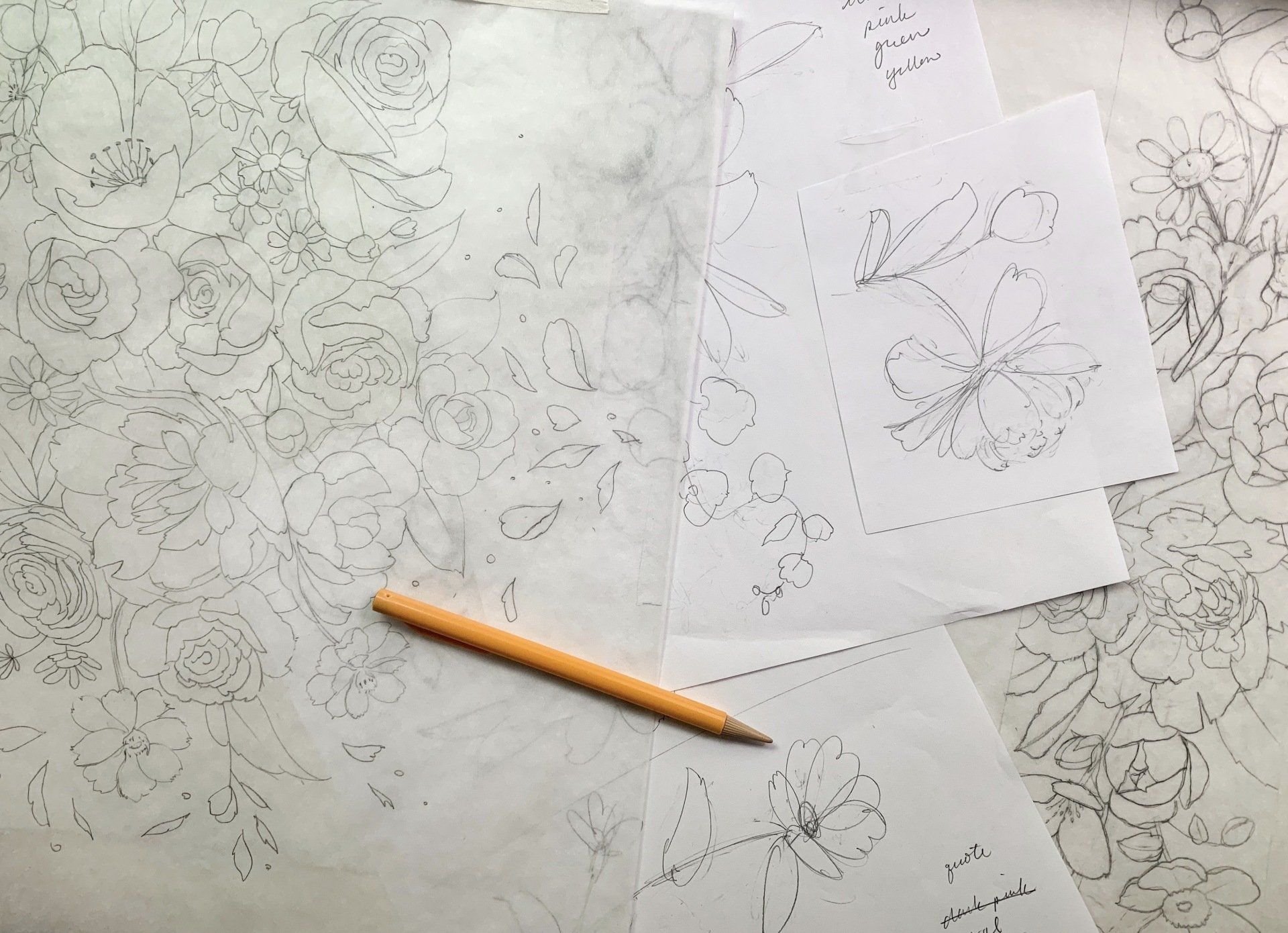 Jenna's sketch process