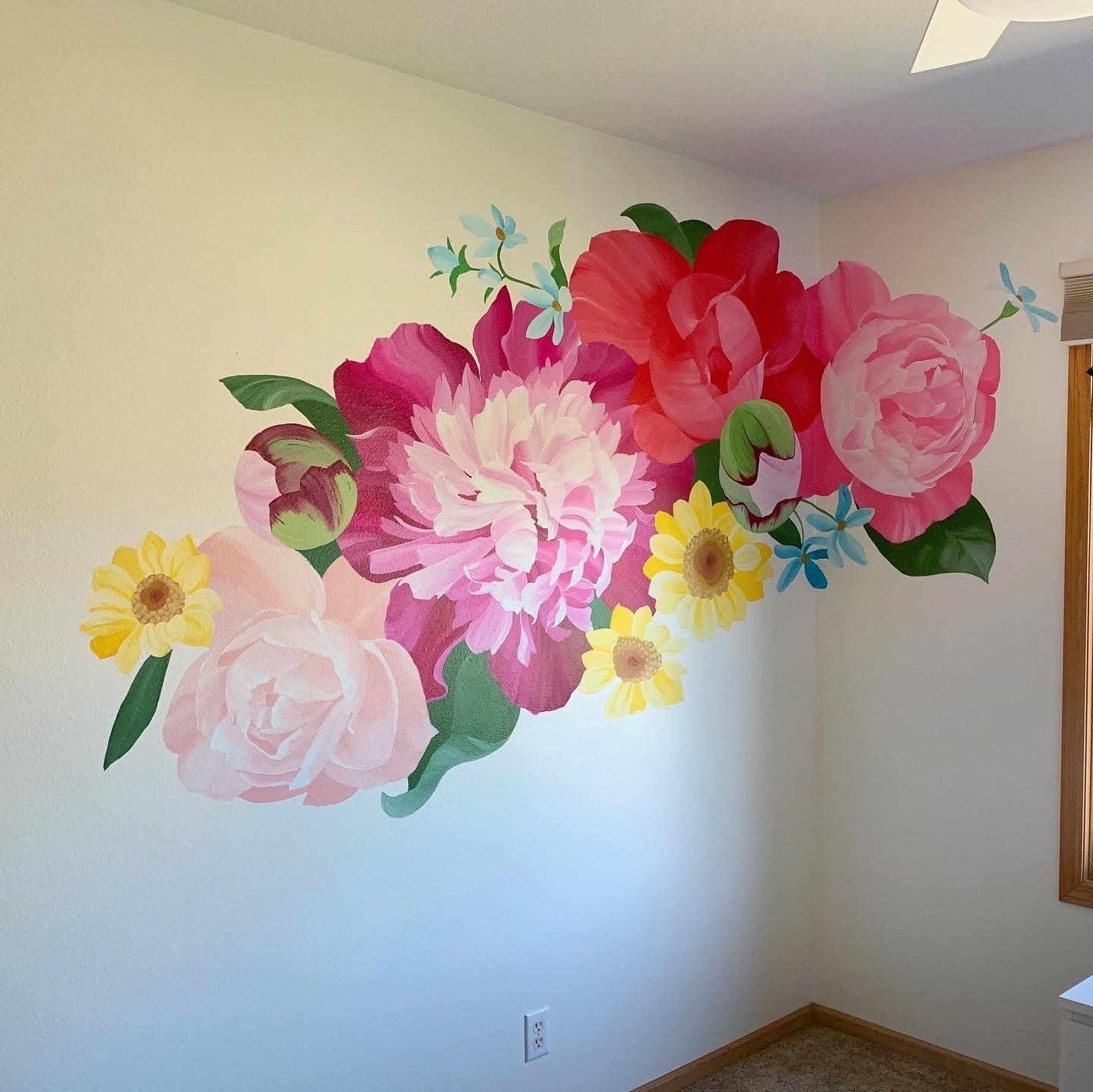 Jenna's digital mock-up come to life on an interior mural wall