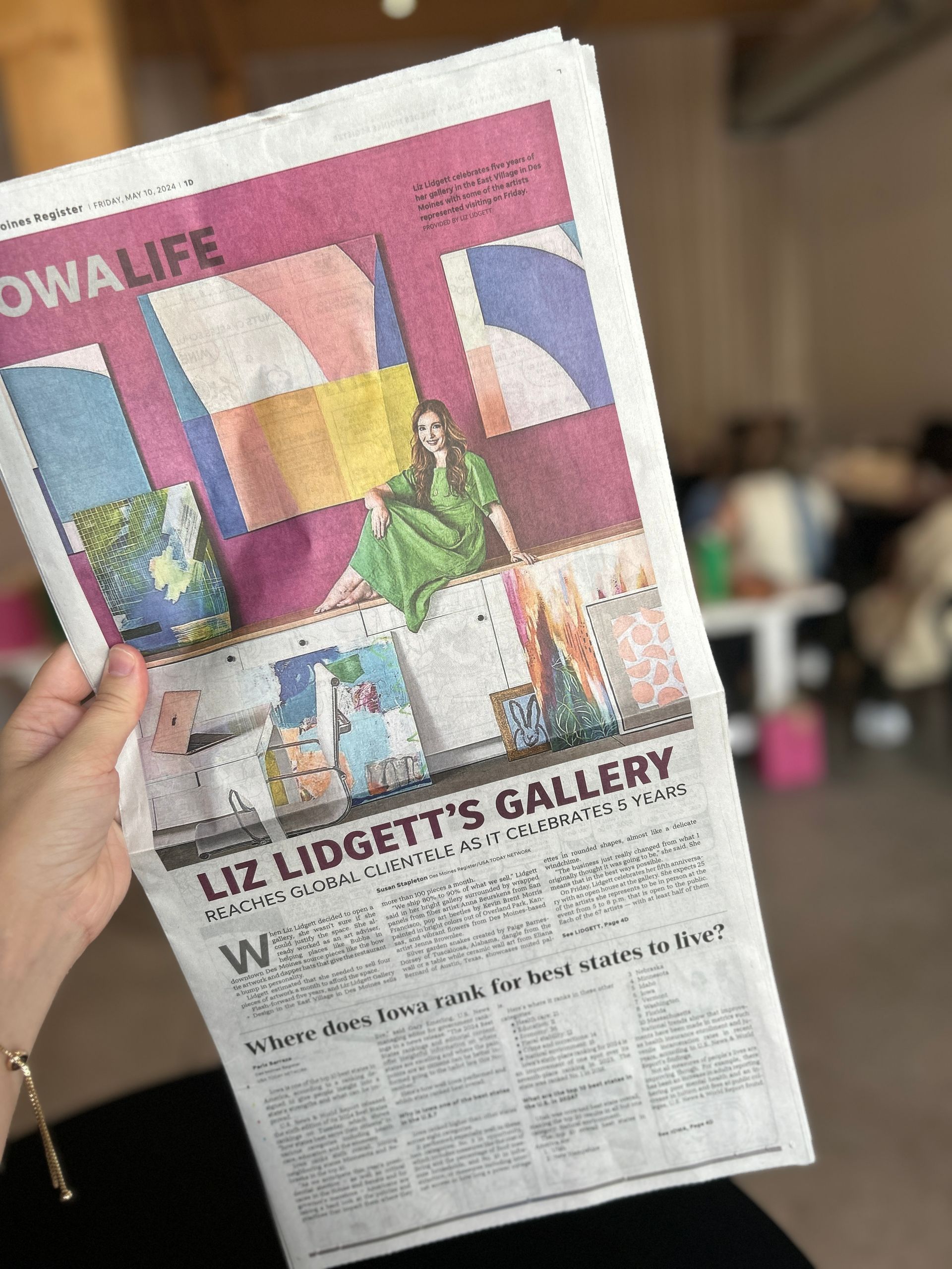 Liz Lidgett in the newspaper