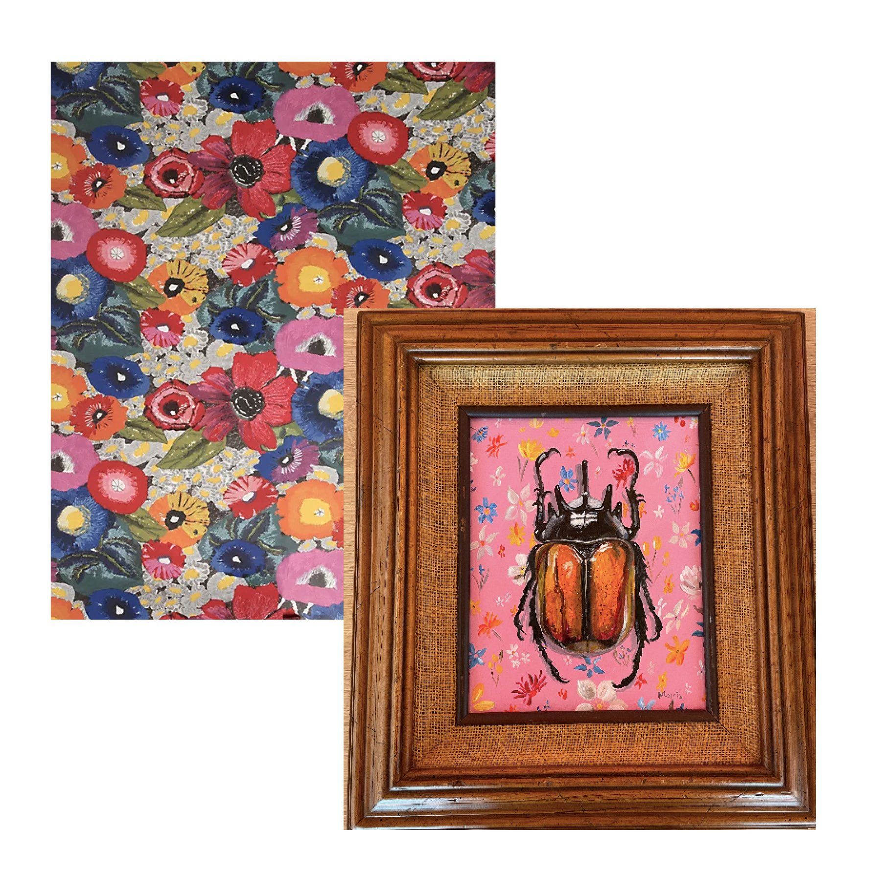 Kevin Brent Morris, Untitled Beetle + Anthropologie Blazing Poppies Wallpaper