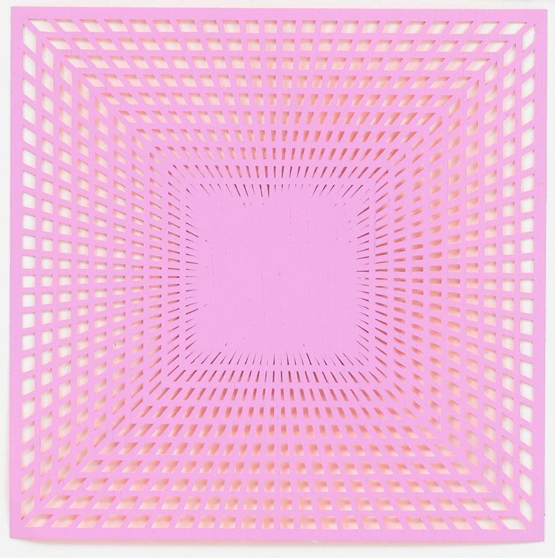 Leigh Suggs, On Our Way (Pink), Cut acrylic, 11 x 11 in, $1500 ($150/mo)