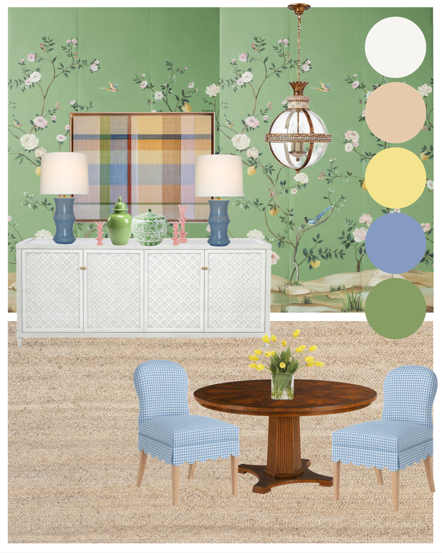 Hannah’s interior design scheme of a dining room