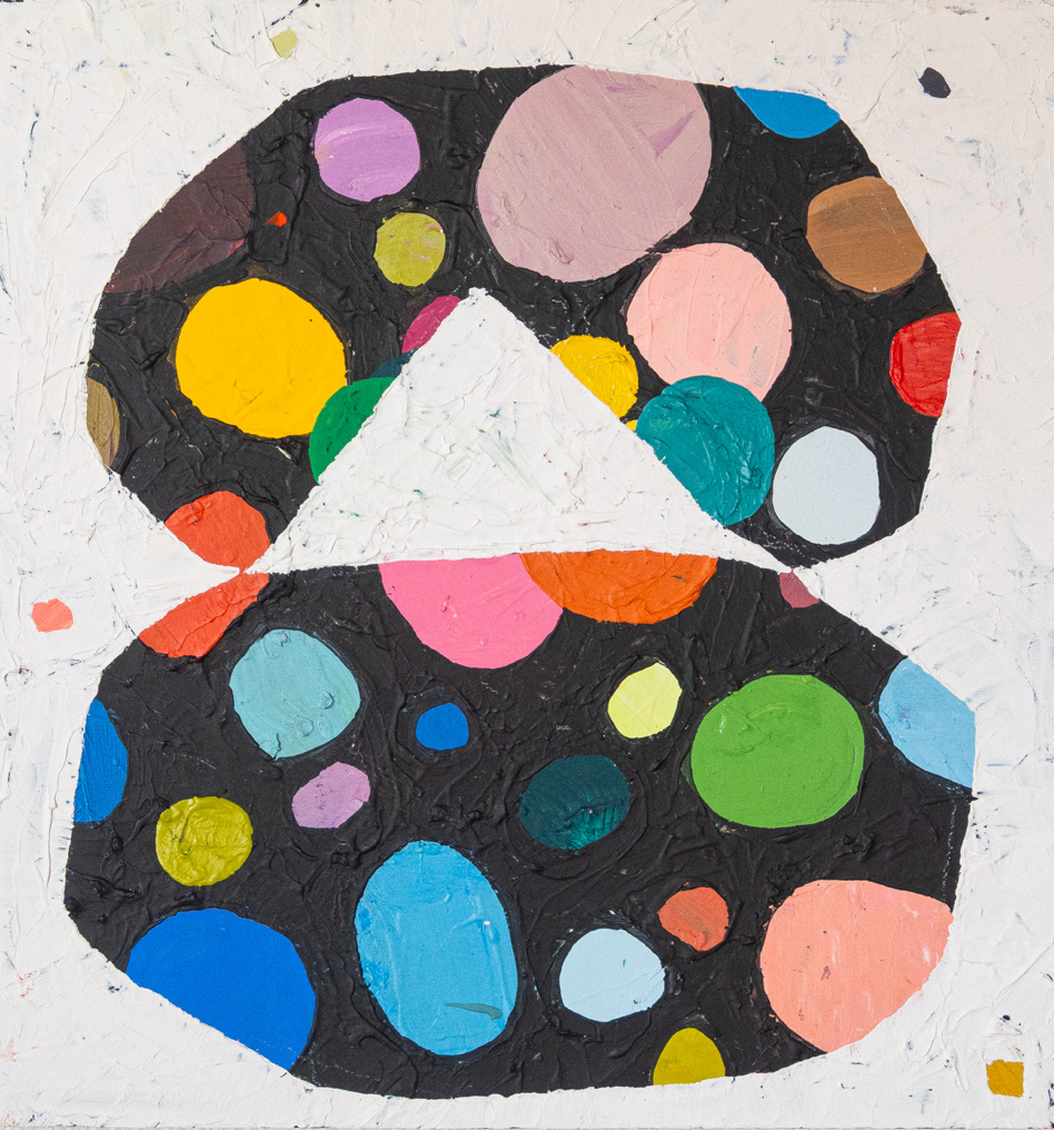 Multicolor dot abstract painting
