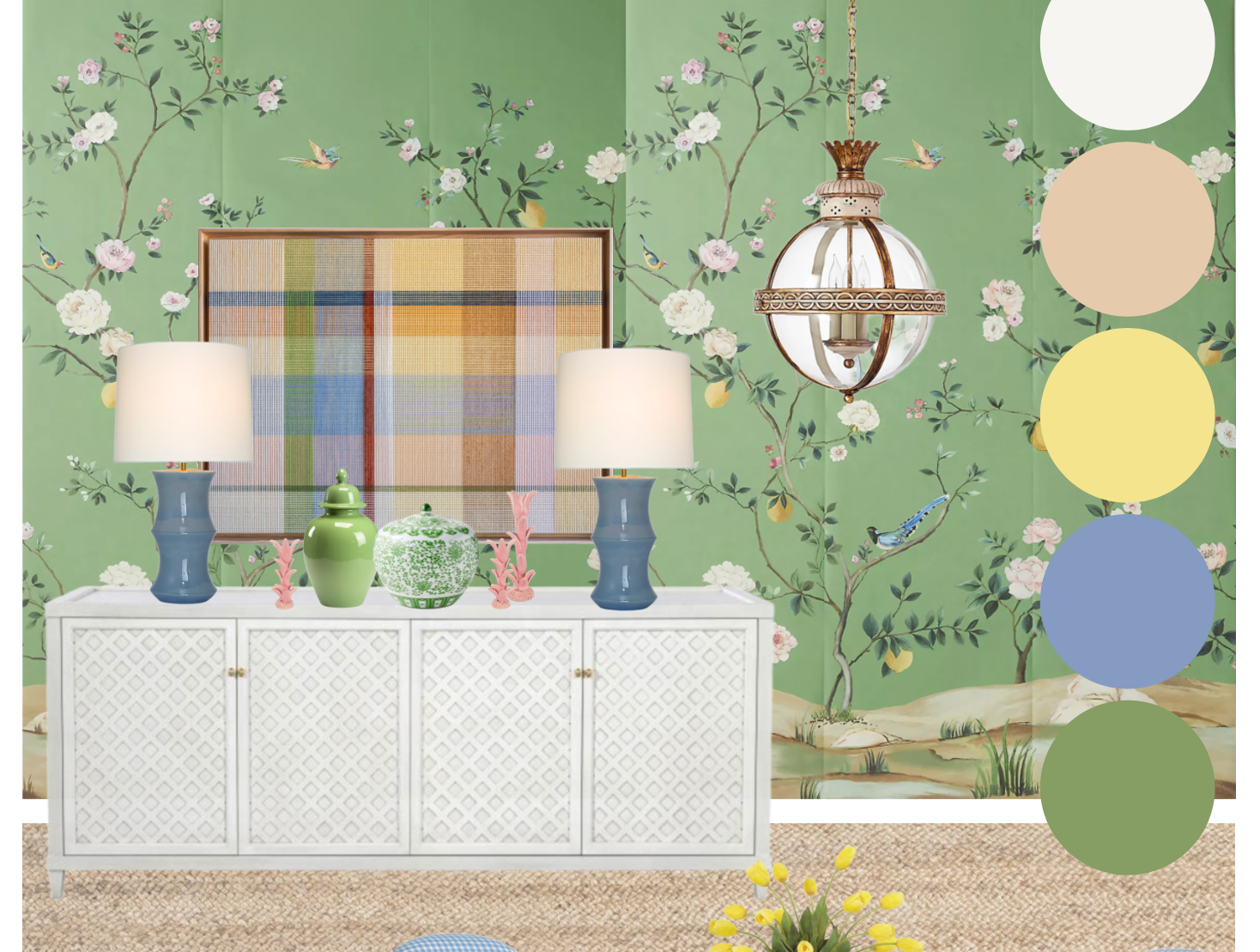 Hannah Interior Design Scheme, Dining Room Florals