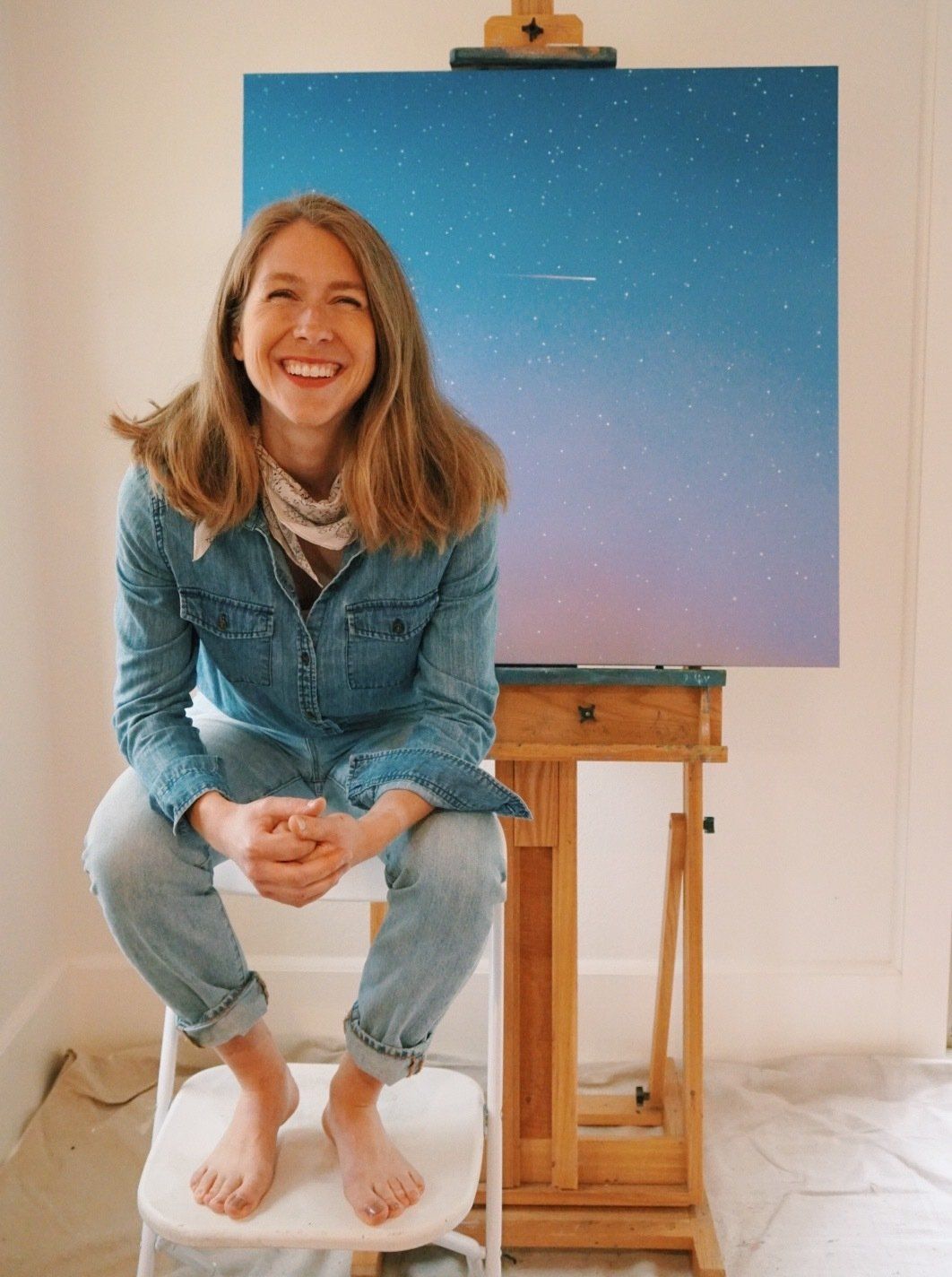 Rachel Walter in her studio