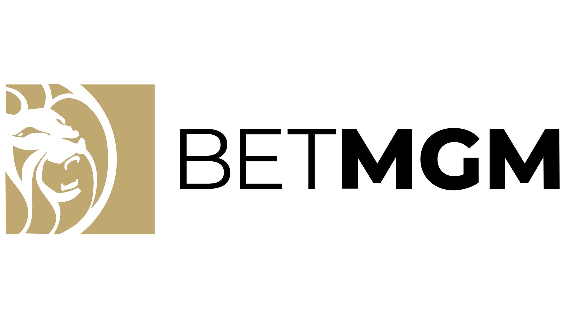 A logo for bet mgm with a lion on it.
