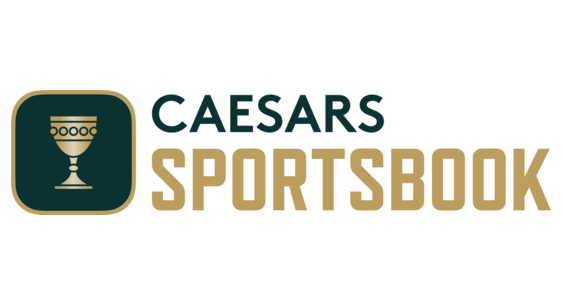 A logo for caesars sportsbook with a cup on it