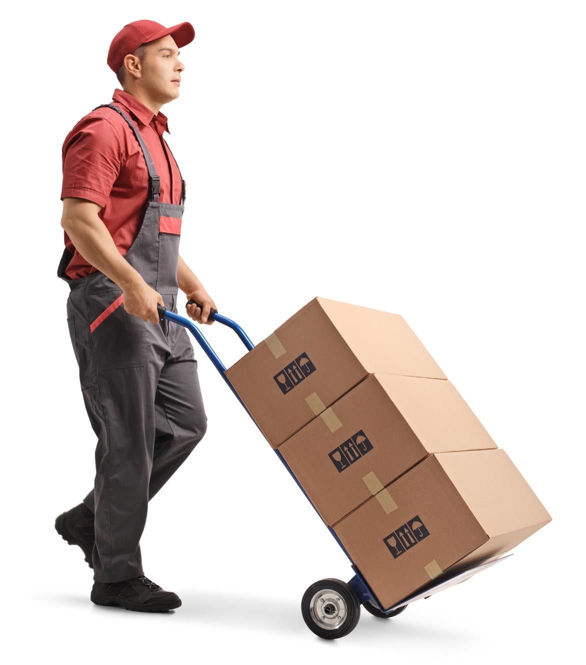 Worker Pushing Boxes — South Bend, IN — Kelley's South Bend Self-Storage