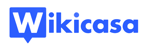 Logo di Wikicasa in blu e bianco con un'icona stilizzata a forma di fumetto.