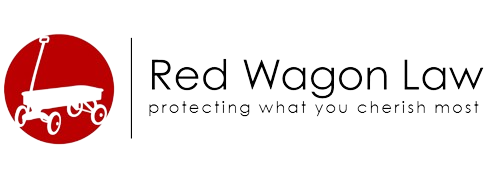 The logo for red wagon law protecting what you cherish most