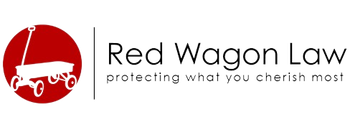 The logo for red wagon law protecting what you cherish most