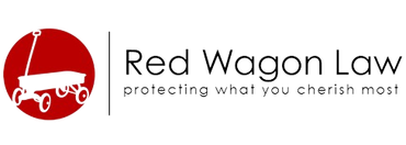 The logo for red wagon law protecting what you cherish most