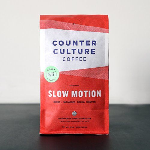 A bag of counter culture coffee sits on a table