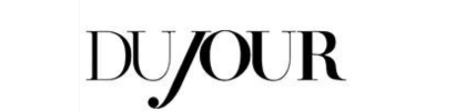 The word dujour is written in black and white on a white background.