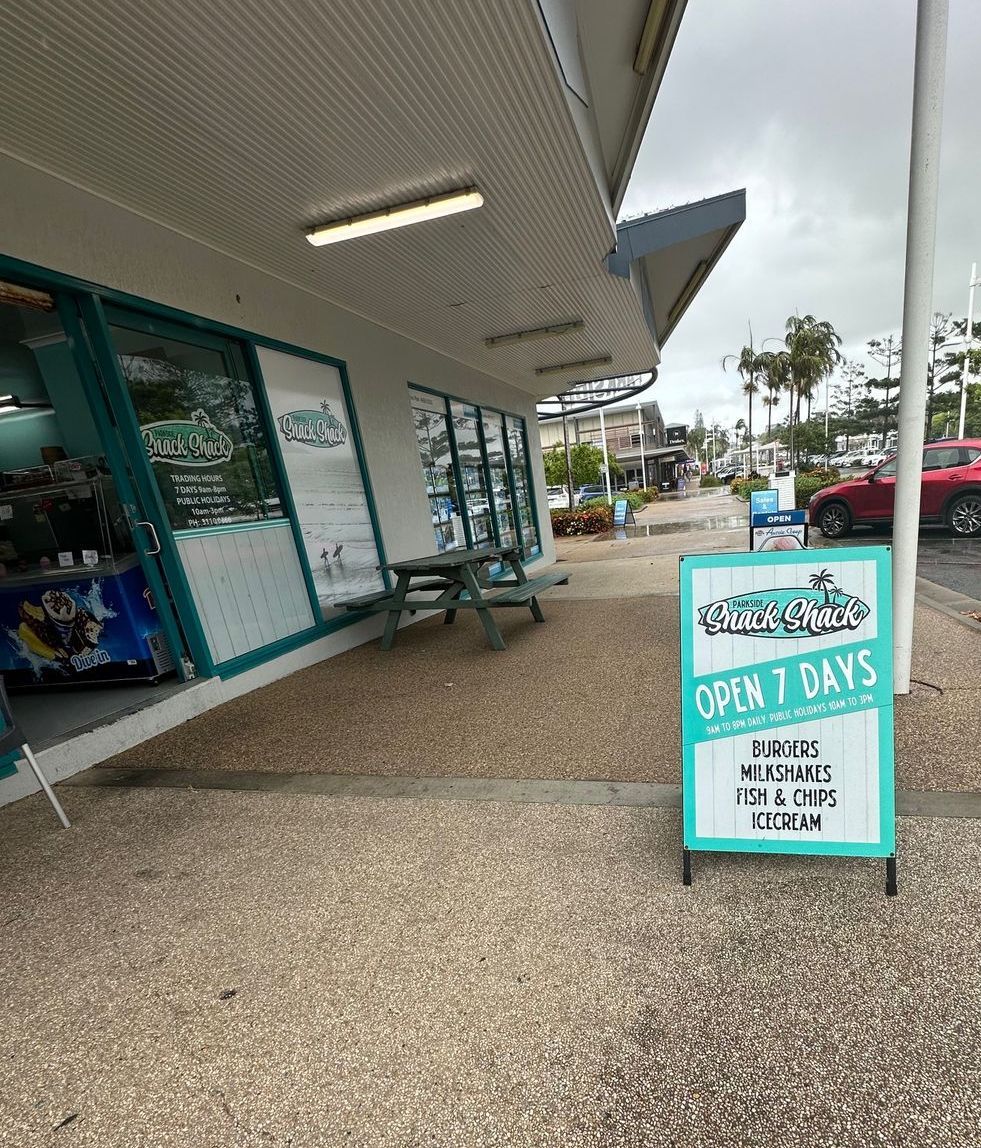 A Sign Out The Front Of The Restaurant — Parkside Snack Shack in Emu Park