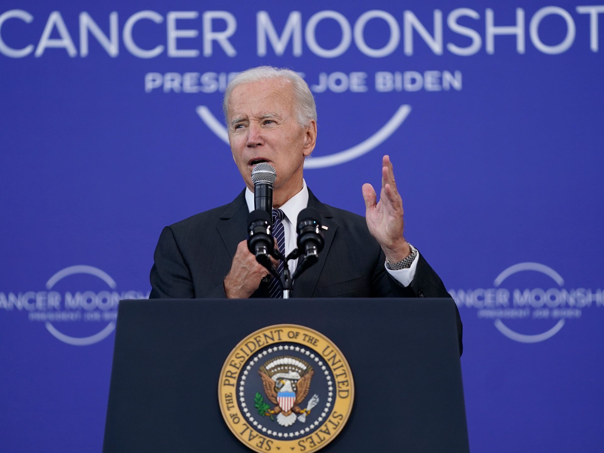 President Joe Biden presenting his Cancer Moonshot