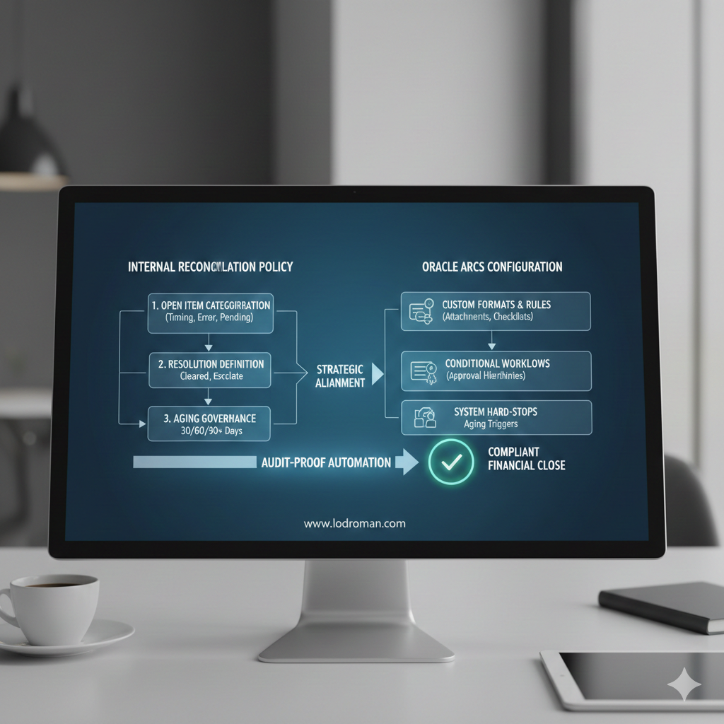 Oracle ARCS compliance framework and reconciliation policy alignment.