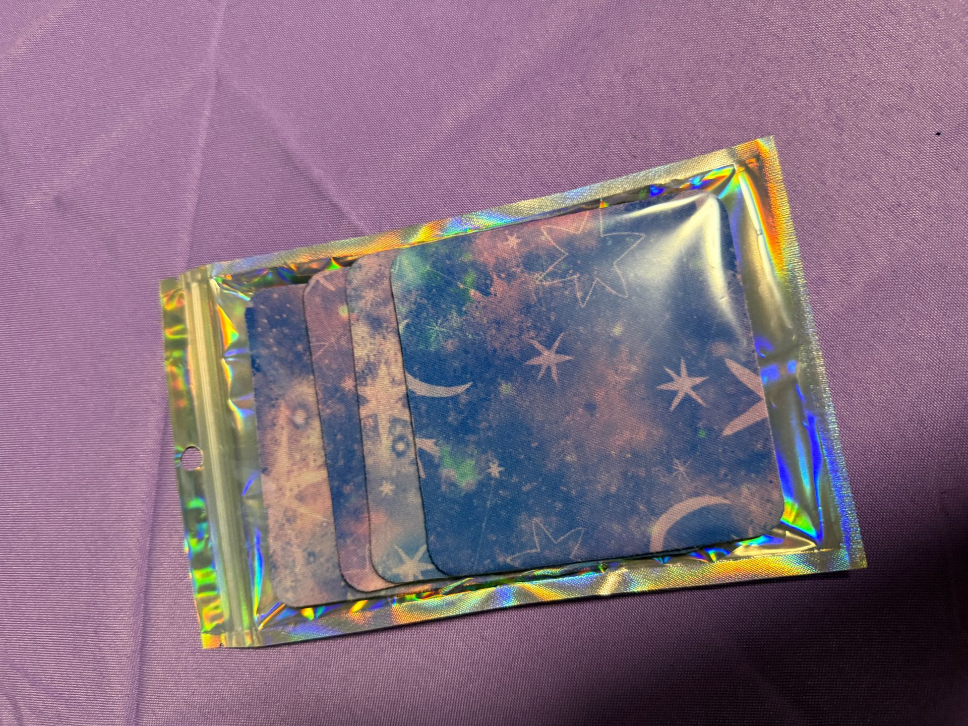 Blue stars and moon cup coasters