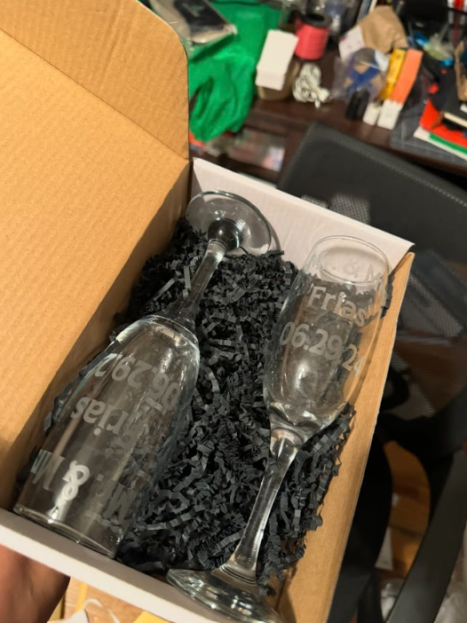 Engrave Wine Glass Set of Two