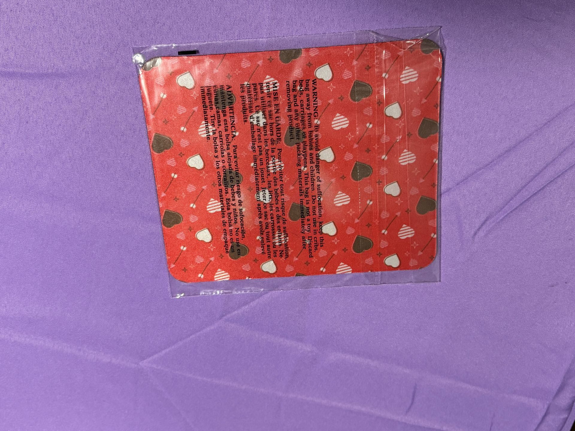 small red stripes, white pink brown heart mouse pad