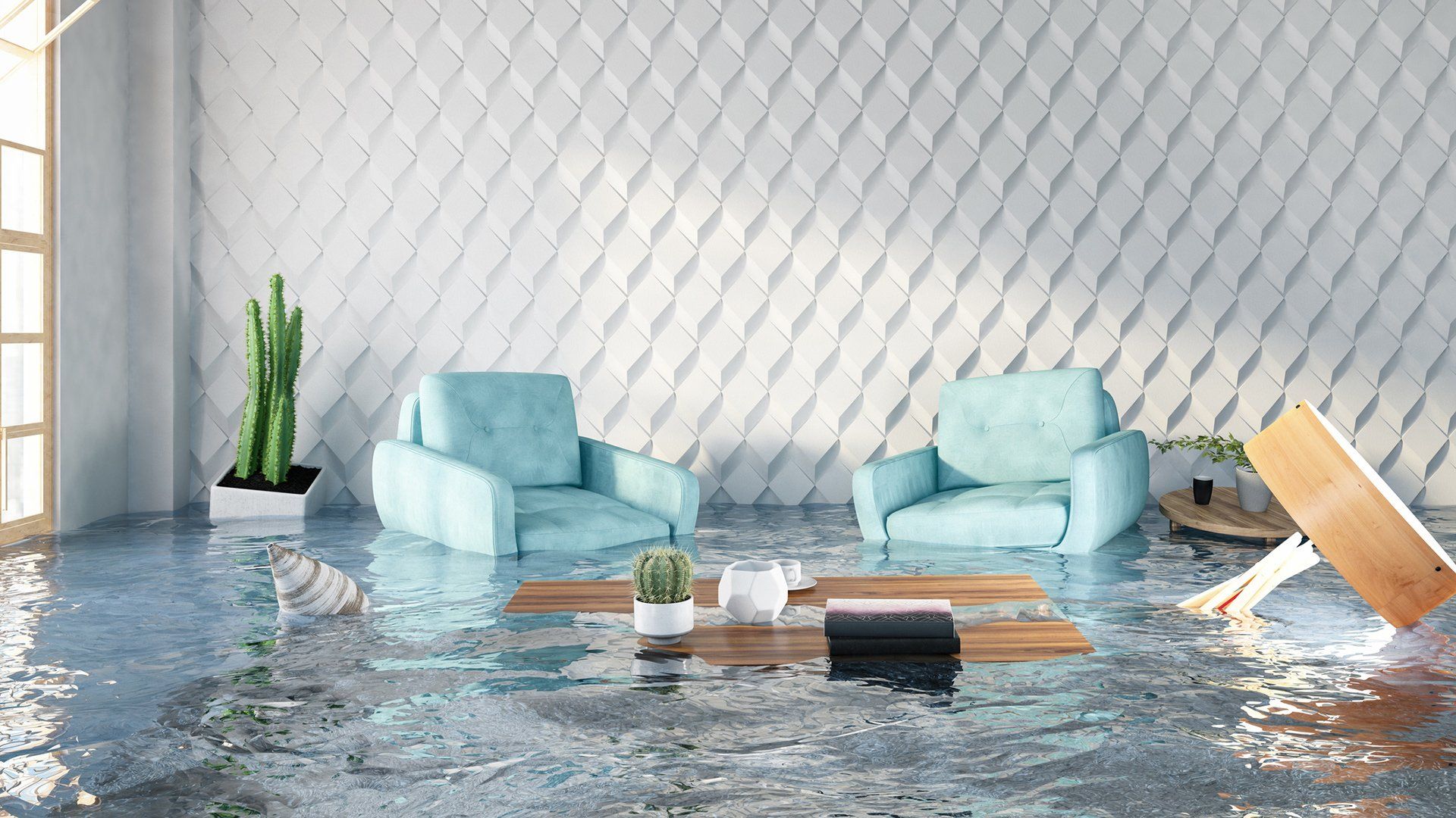 Flooded Living Room — Orange Co. FL — Drew With Stellar