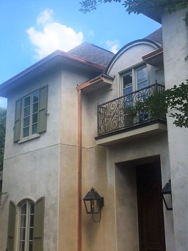Copper Gutter — Two Story House in Madison, MS