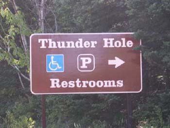 restrooms sign