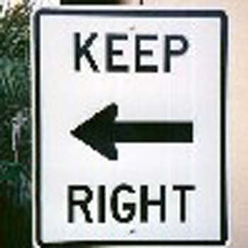 keep right sign