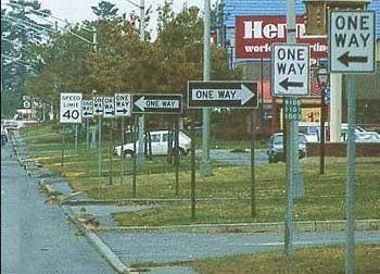 funny one way signs