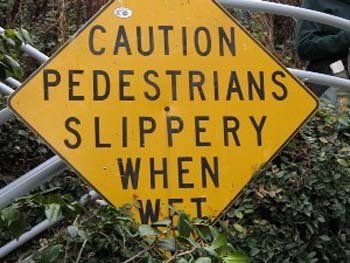 slippery when wet sign