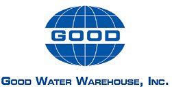 The logo for good water warehouse , inc. is a blue globe with the words `` good water warehouse , inc. ''