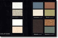 Color swatches for interior finishes, Zolatone brand.