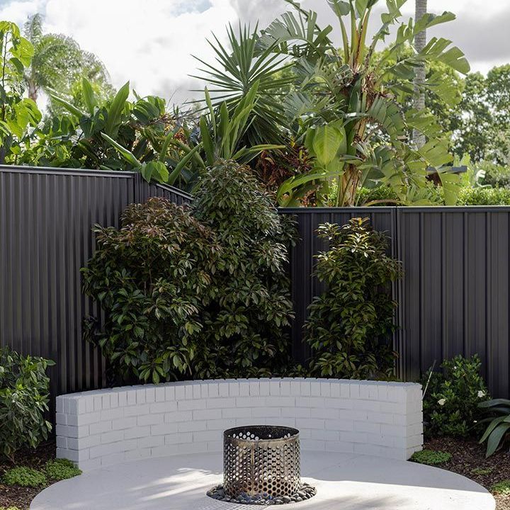 A Fire Pit in the Middle of the Garden — Beith Building & Developments Pty Ltd in Burleigh Heads, Qld 