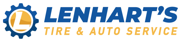 the logo for lenhart 's tire and auto service
